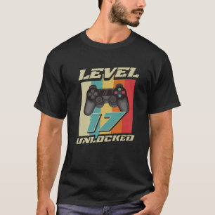 Gaming Vintage 17Th Birthday Gift 17 Year Old Boy T-Shirt