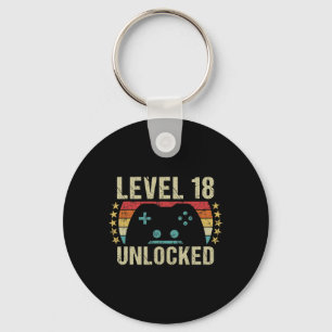 Gaming Vintage 18th Birthday Gift 18 Year Old Boy Keychain