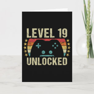Gaming Vintage 19th Birthday Gift 19 Year Old Boy Card