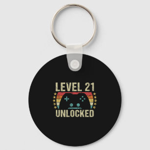 Gaming Vintage 21st Birthday Gift 21 Year Old Boy Keychain