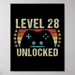 Gaming Vintage 28th Birthday Gift 28 Year Old Boy  Poster