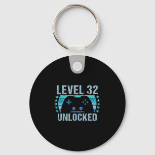 Gaming Vintage 32nd Birthday Gift 32 Year Old Boy Keychain