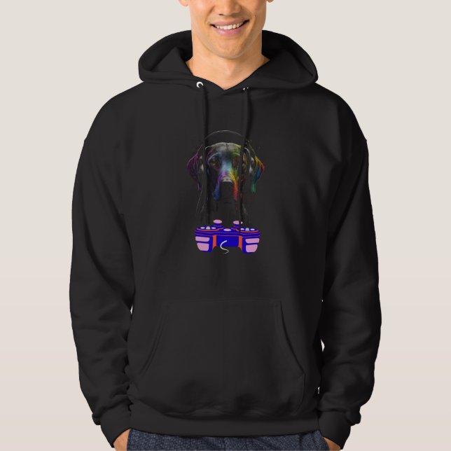 Gaming Weimaraner Dog Player Animal Video Gamer Me Hoodie (Front)