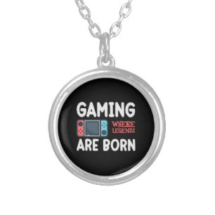 gaming where legends are born silver plated necklace
