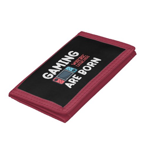 gaming where legends are born trifold wallet