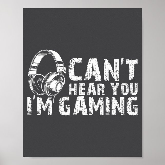 Gaming Zone Focus Gamer Tee Funny Quote  Poster (Front)