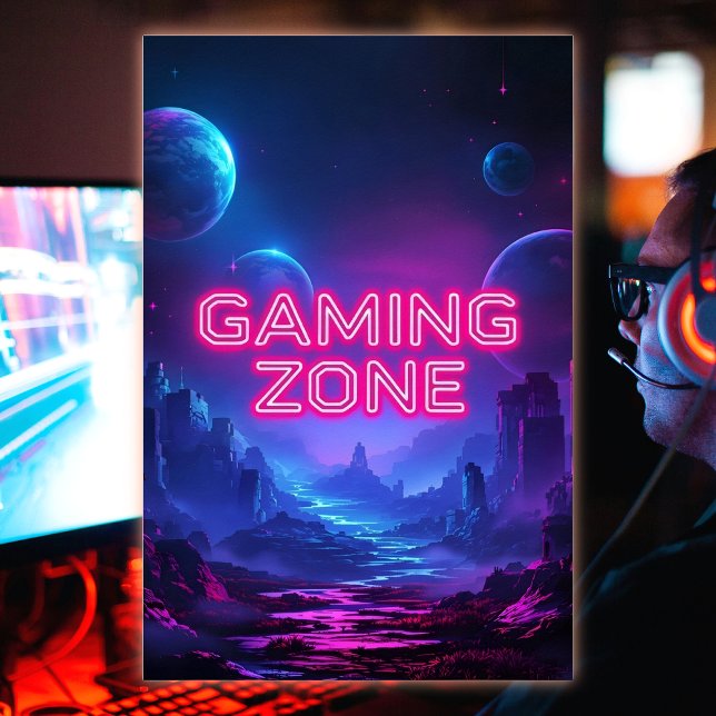 Gaming Zone Vibrant Neon Colors Poster (Creator Uploaded)