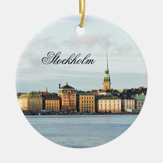 Gamla Stan in Stockholm, Sweden Ceramic Ornament (Front)
