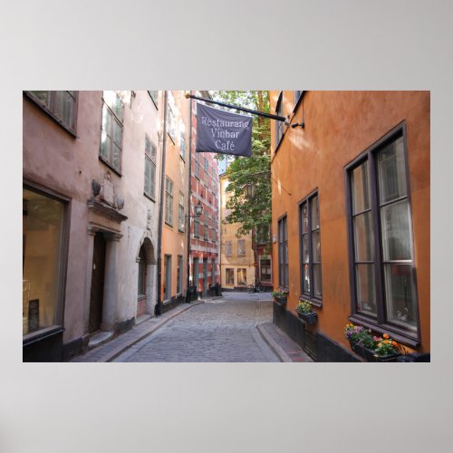 Gamla Stan Stockholm Sweden Pastels Cobblestone Poster