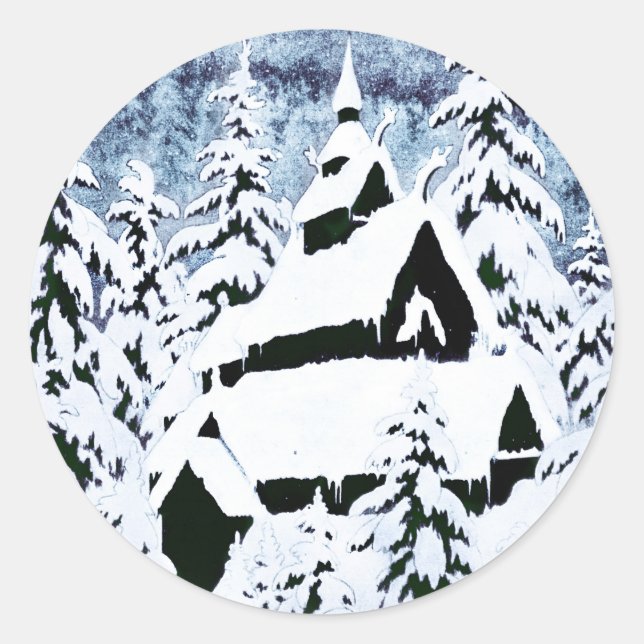 gamle-kirke-den (1) classic round sticker (Front)