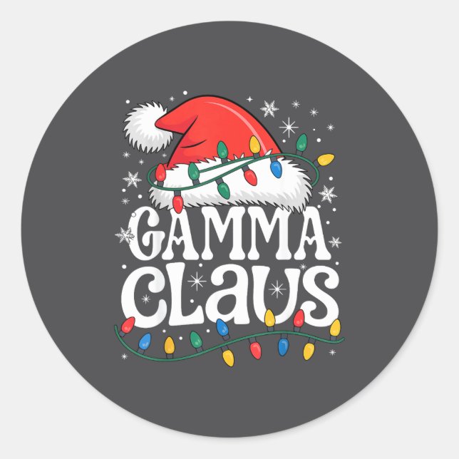 Gamma Claus Funny Xmas Christmas Grandma Holiday S Classic Round Sticker (Front)