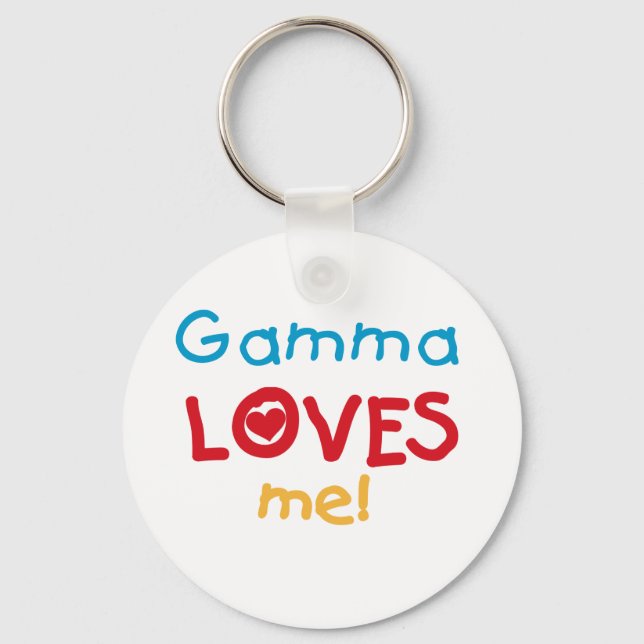 Gamma Loves Me T-shirts and Gifts Keychain (Front)