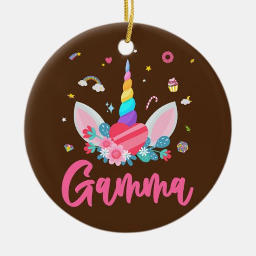 Gamma Of The Birthday Girl Unicorn Theme Magic Ceramic Ornament