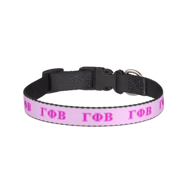 Gamma Phi Beta Bright Pink Letters Pet Collar (Front)