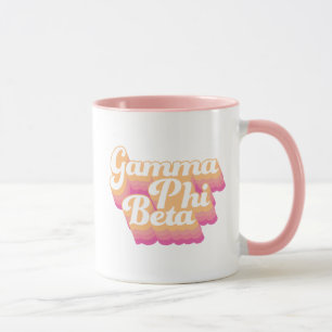 Gamma Phi Beta   Groovy Script Mug