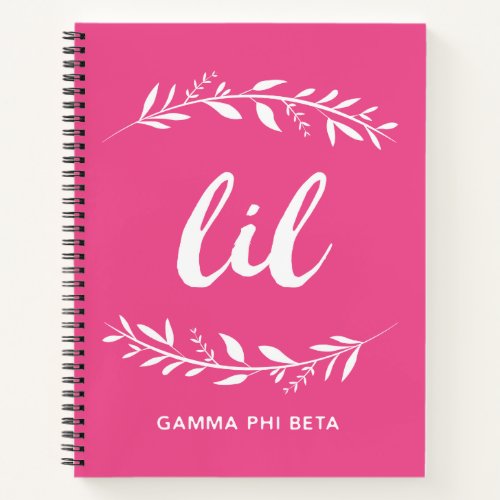 Gamma Phi Beta Lil Wreath Notebook