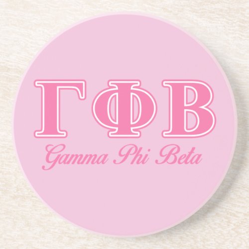 Gamma Phi Beta Pink Letters Drink Coaster