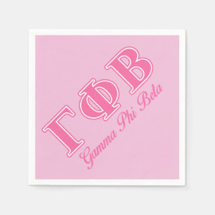 Gamma Phi Beta Pink Letters Paper Napkins