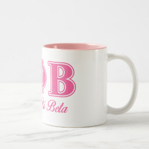 Gamma Phi Beta Pink Letters Two-Tone Coffee Mug