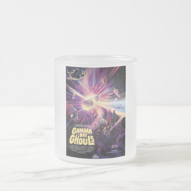 Gamma Ray Burst Pulsars Kilonova Cosmic Collision Frosted Glass Coffee Mug (Center)