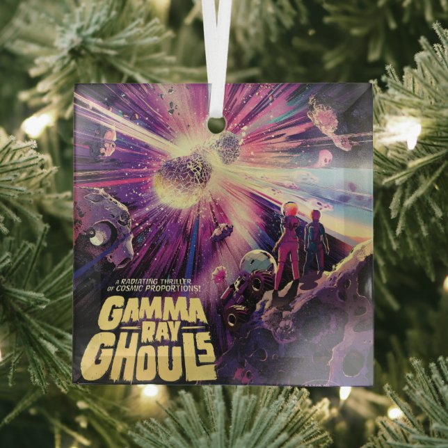 Gamma Ray Burst Pulsars Kilonova Cosmic Collision Glass Ornament (Insitu)