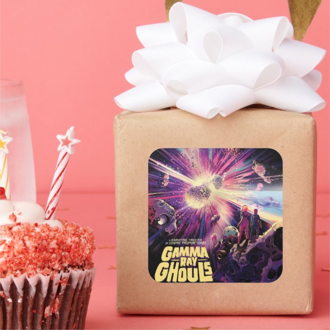 Gamma Ray Burst Pulsars Kilonova Cosmic Collision Square Sticker (Party)