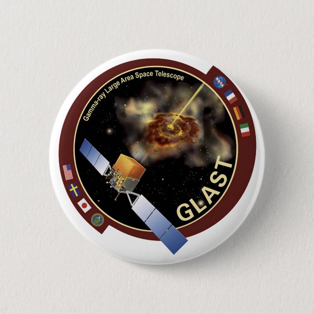 Gamma-ray Large Area Space Telescope (GLAST) Pinback Button (Front)