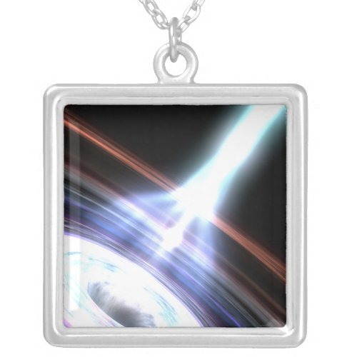 Gamma Rays in Galactic Nuclei 2 Silver Plated Necklace