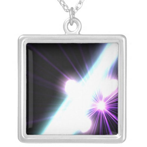 Gamma Rays in Galactic Nuclei 3 Silver Plated Necklace