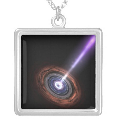 Gamma Rays in Galactic Nuclei Silver Plated Necklace