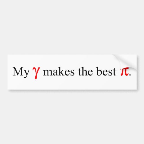 Gammas Pi  Pi Day Bumper Sticker