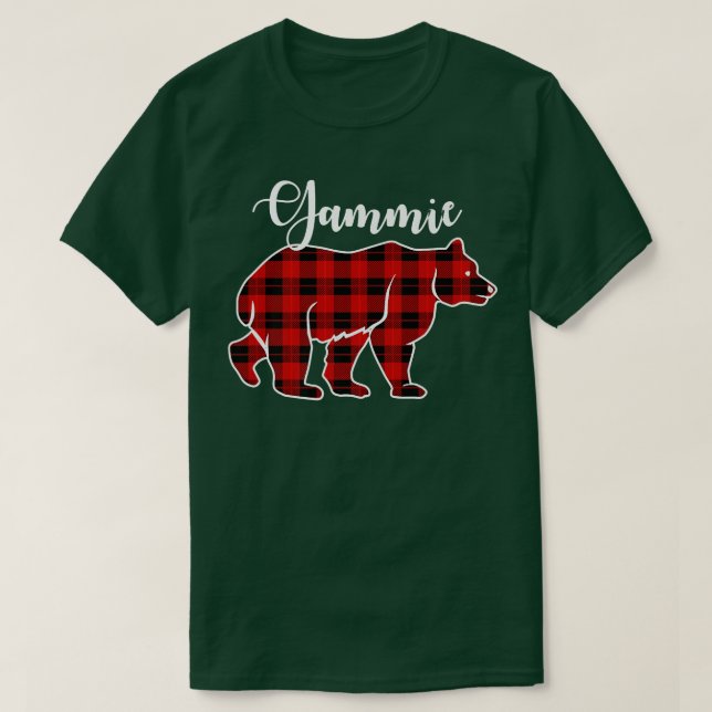 Gammie Bear Red Plaid Tee Best Matching Family Pre (Design Front)