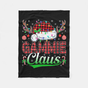 Gammie Claus Christmas Lights Matching Family Xmas Fleece Blanket