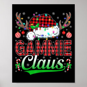 Gammie Claus Christmas Lights Matching Family Xmas Poster