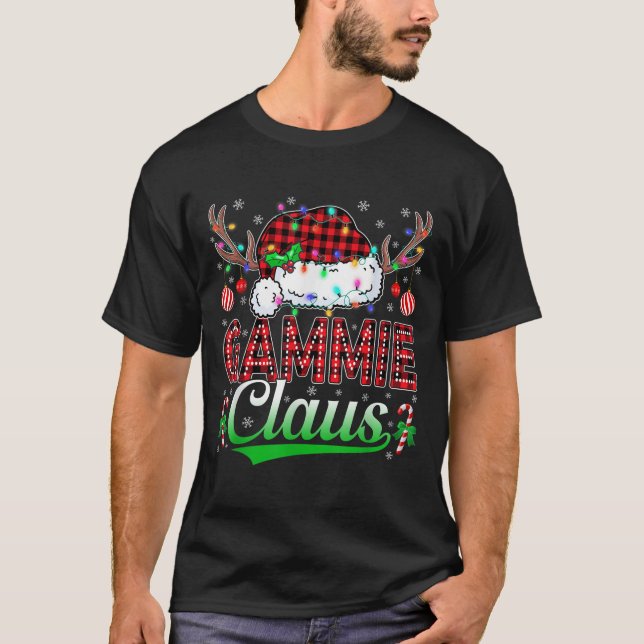 Gammie Claus Christmas Lights Matching Family Xmas T-Shirt (Front)