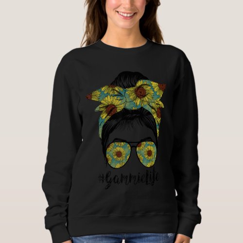 Gammie Life Messy Hair Bun Sunflower Women Mother Sweatshirt