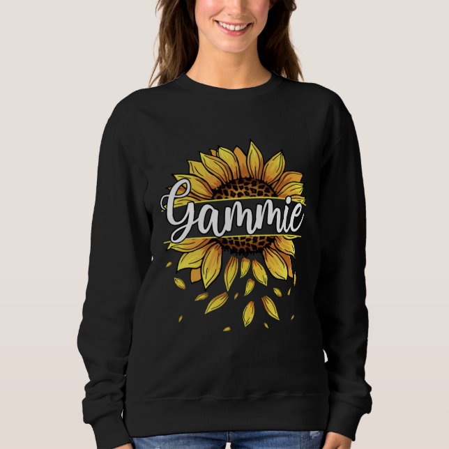 Gammie With Yellow Sunflower Floral Graphic Mother Sweatshirt (Front)