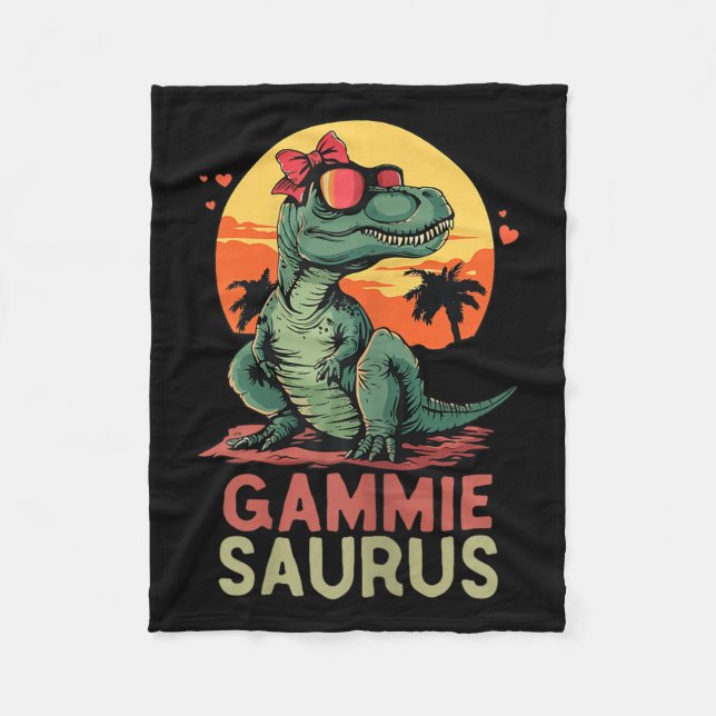 Gammiesaurus Dino Dinosaur Gammie-saurus T-rex Fun Fleece Blanket (Front)