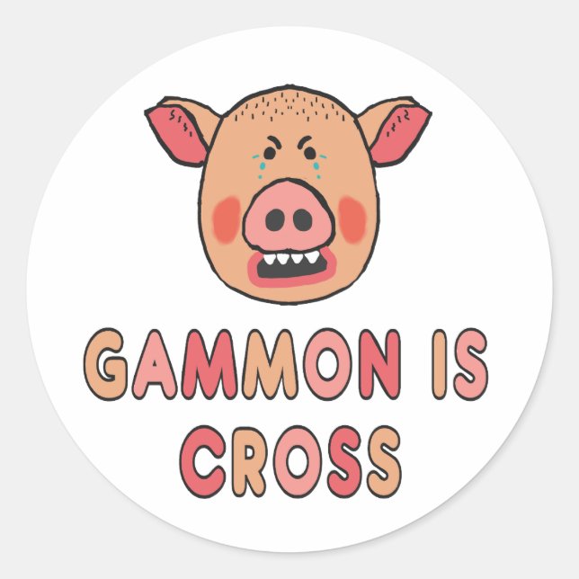 Gammon Is Cross Classic Round Sticker (Front)