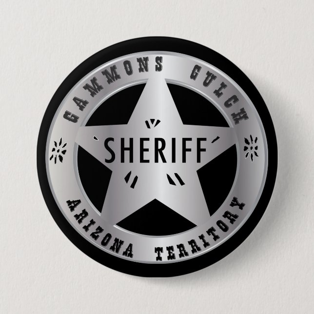 Gammons Gulch Sheriffs Badge Pinback Button (Front)
