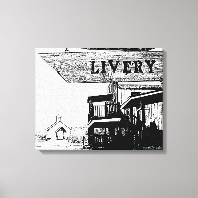 Gammons Gulch The Livery Western Town Canvas Print (Front)