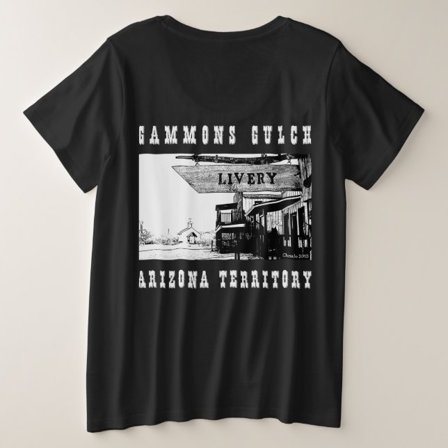 Gammons Gulch Western Arizona Territory Plus Size T-Shirt (Design Back)