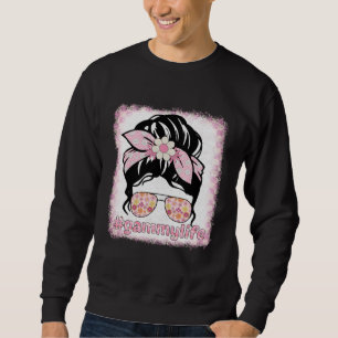 Gammy Messy Bun Bleaches Groovy Hippie Flower Moth Sweatshirt