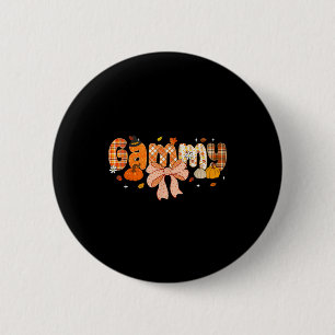Gammy Pumpkin Fall Coquette Bow Thanksgiving  Button
