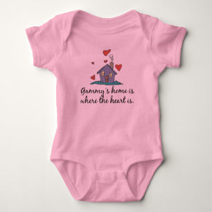Gammy's Home is Where the Heart is Baby Bodysuit