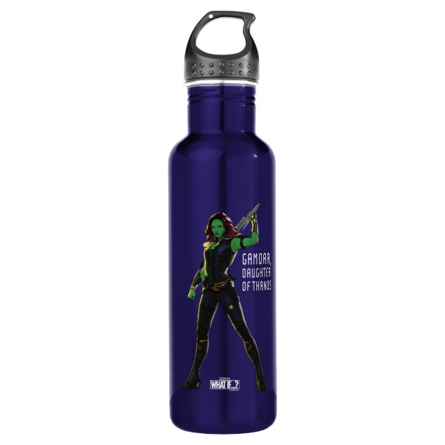 Gamora, Daughter of Thanos Stainless Steel Water Bottle (Front)