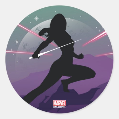 Gamora Heroic Silhouette Classic Round Sticker