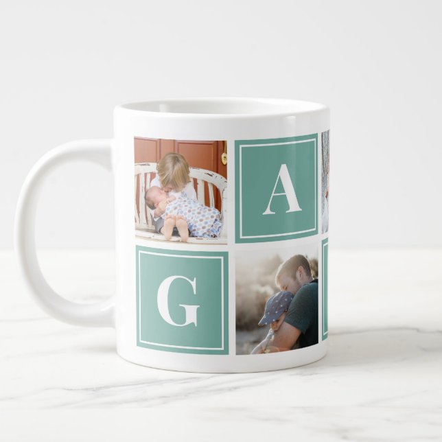 Gampa Photo Collage Custom Giant Coffee Mug (Left)