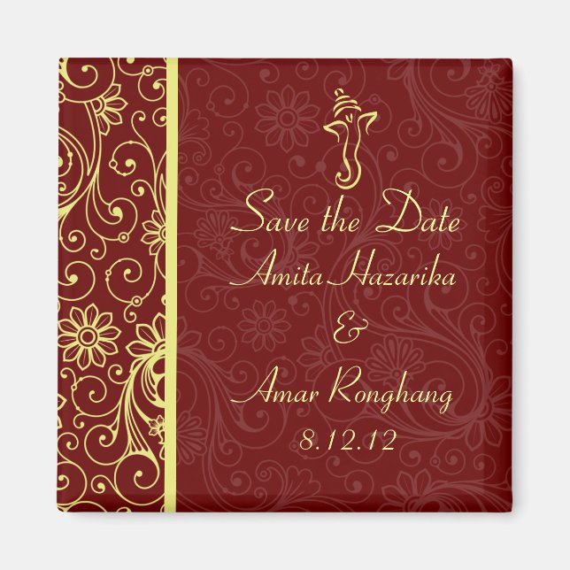 Ganapati Wedding Favor Magnets (Front)