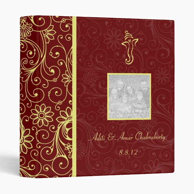 Ganapati Wedding Photo Album 3 Ring Binder (Front/Spine)